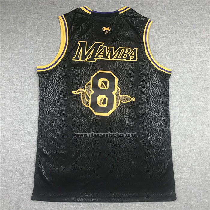 Camiseta Los Angeles Lakers Kobe Bryant NO 24 8 Black Mamba Negro